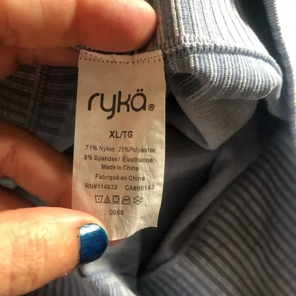 Ryka Compression Leggings Womens Lt. blue Nylon Blend Performance Contouring XL - Picture 8 of 12